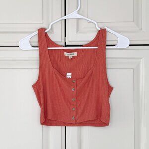 Madewell Rust Button Front Tank Top S NWT Drapey Fit